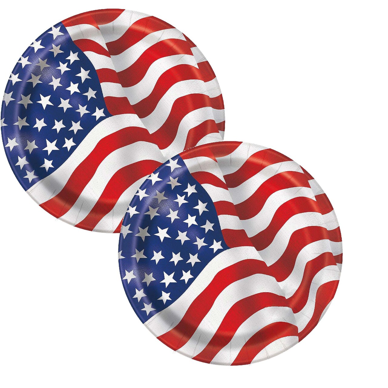 Patriotic USA Flag 7" Appetizer Dessert Plates 8ct