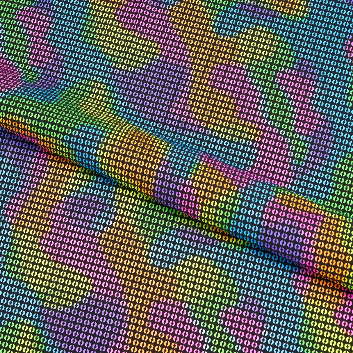 Foil Spandex Fabric Black/Fluorescent