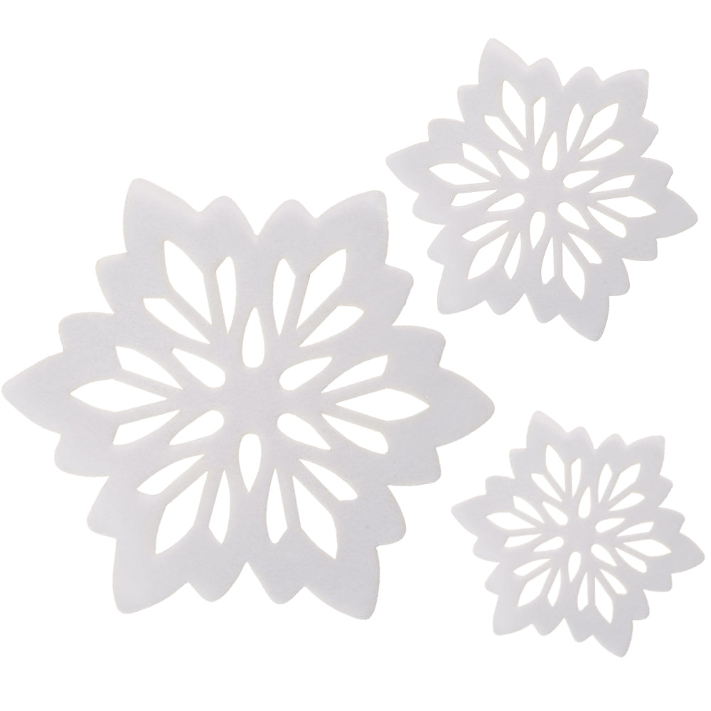 Crystal Candy Edible Snowflake Fantasy Flowers, Pack of 9
