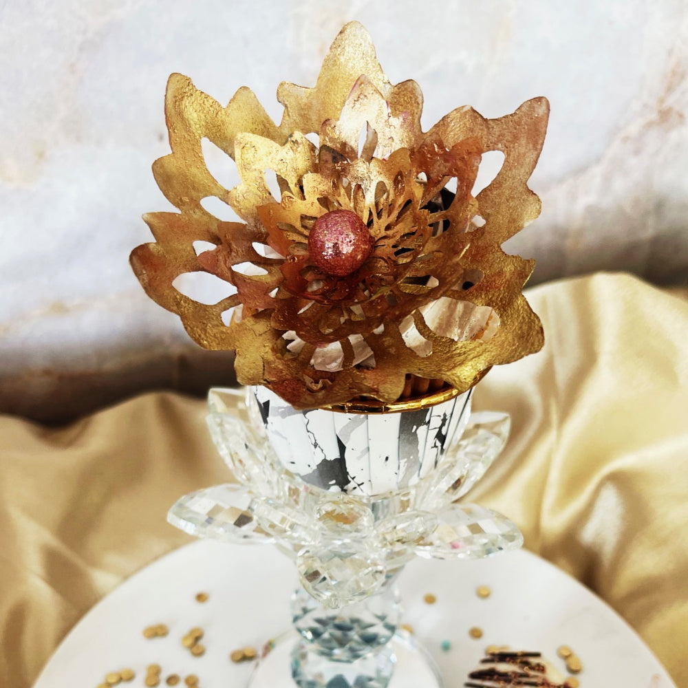Crystal Candy Edible Snowflake Fantasy Flowers, Pack of 9