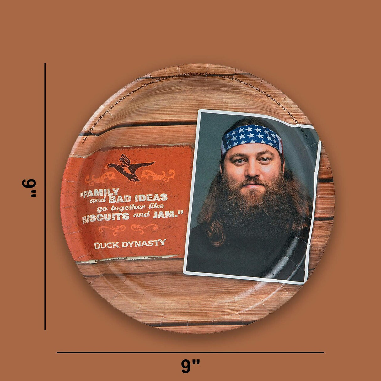 8 Ct. Duck Dynasty Party Dinner Plates 9" Family Character Paper Plates