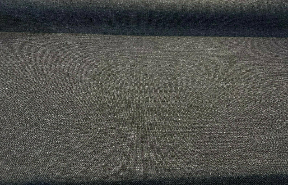 Sampson Chenille Polypropylene Fabric - Black Noir Solid Upholstery, 58" Width (1 Yard)