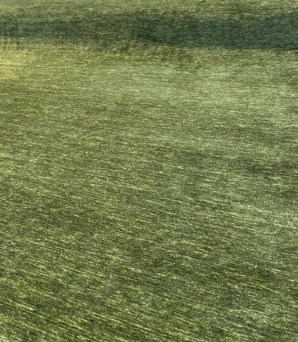 Lush Upholstery Soft Chenille Fabric - Spinach Green, 55" Width, Railroaded, 100% Polyester (1 Yard)