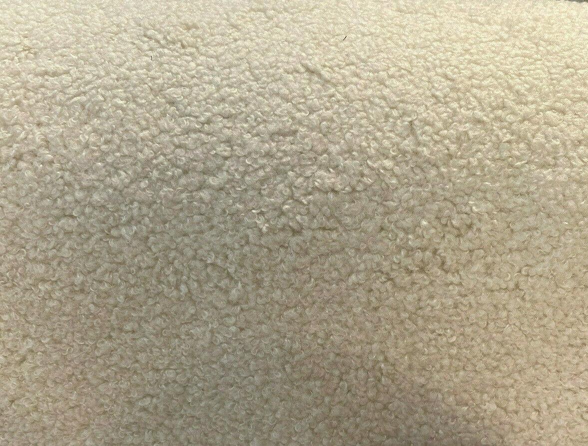 Fuzzy Wooly Boucle Polyester Fabric - Ivory Boucle Upholstery Drapery, 54" Width (1 Yard)