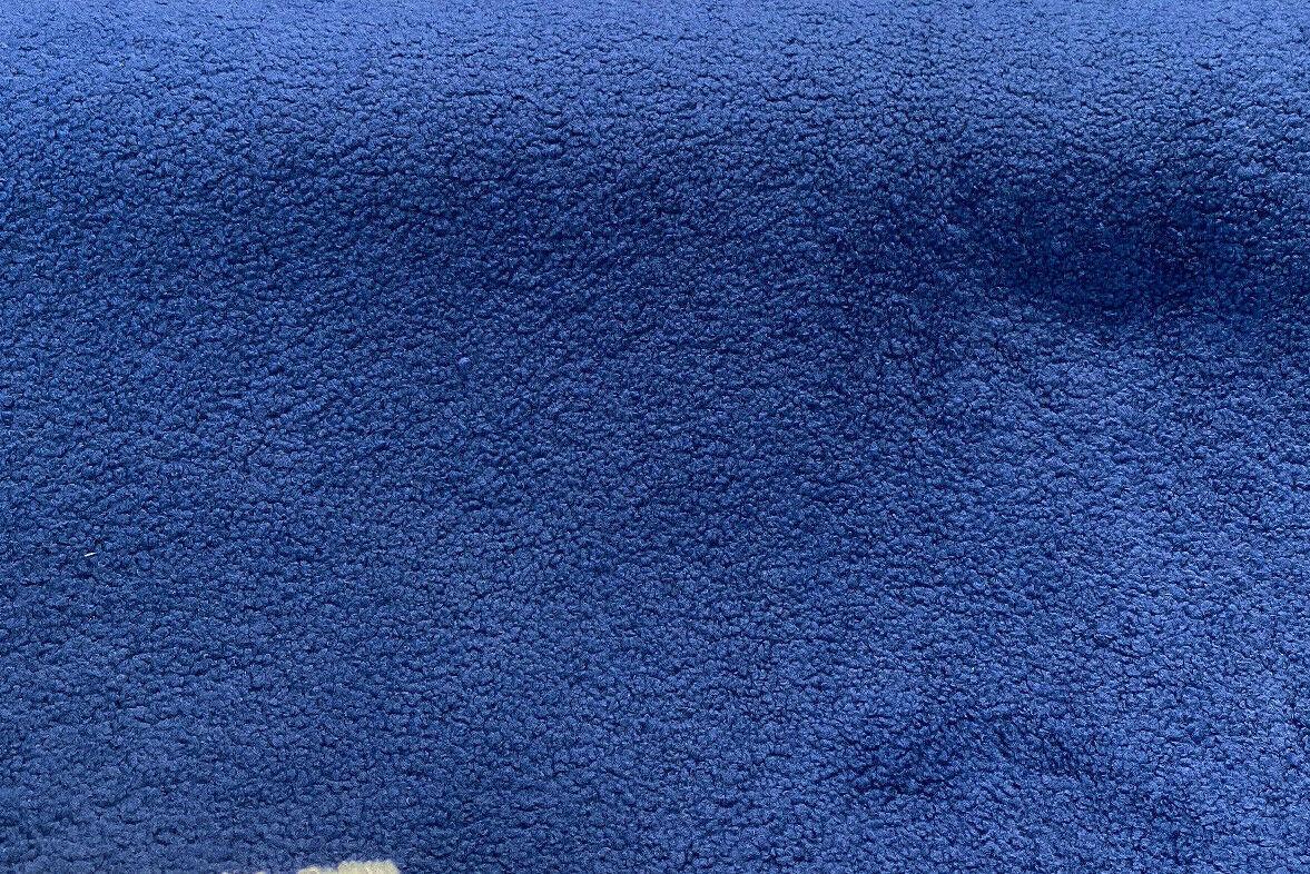 Fuzzy Wooly Boucle 100 Percent Polyester Fabric - Sapphire Blue Boucle, 54" Width (1 Yard)