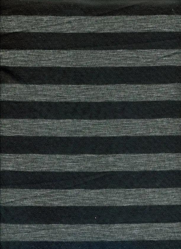 Poly Rayon Stripe Jersey Fabric 1 Yard Black Soft Lightweight Knit 58/60" Wide