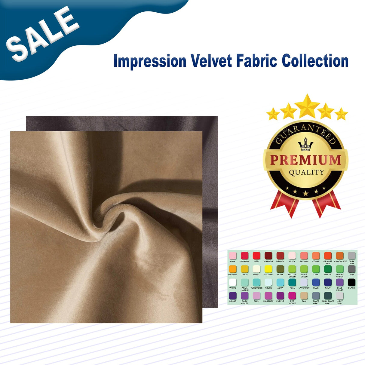 1 Yard Impression Velvet Fabric Collection