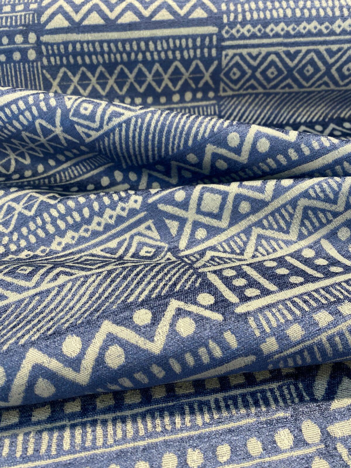 P Kaufmann Chenille Fabric - Blue Lapis Bamako Stripe, 54" Width (1 Yard)