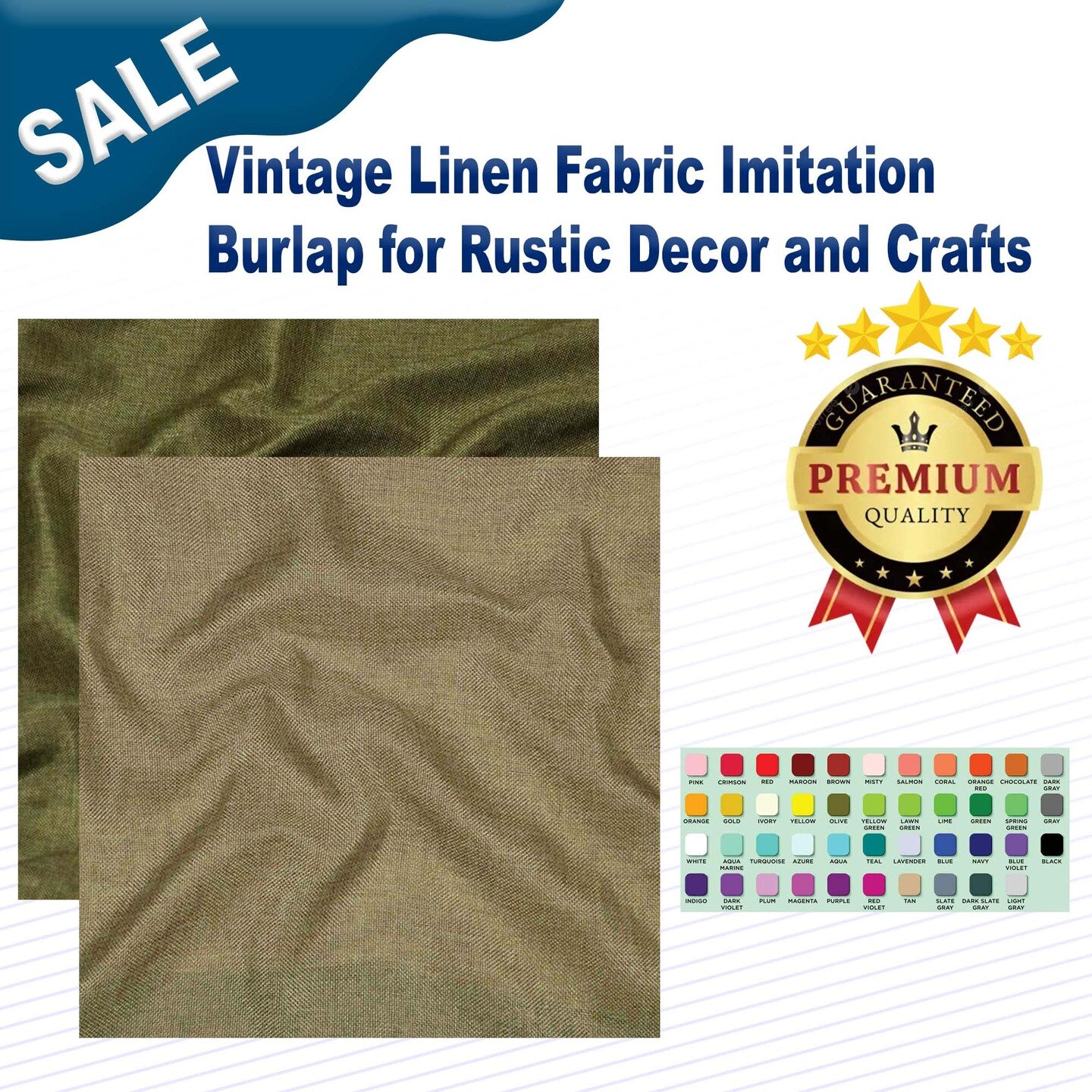 Vintage Linen Fabric Imitation Burlap for Rustic Decor and Crafts