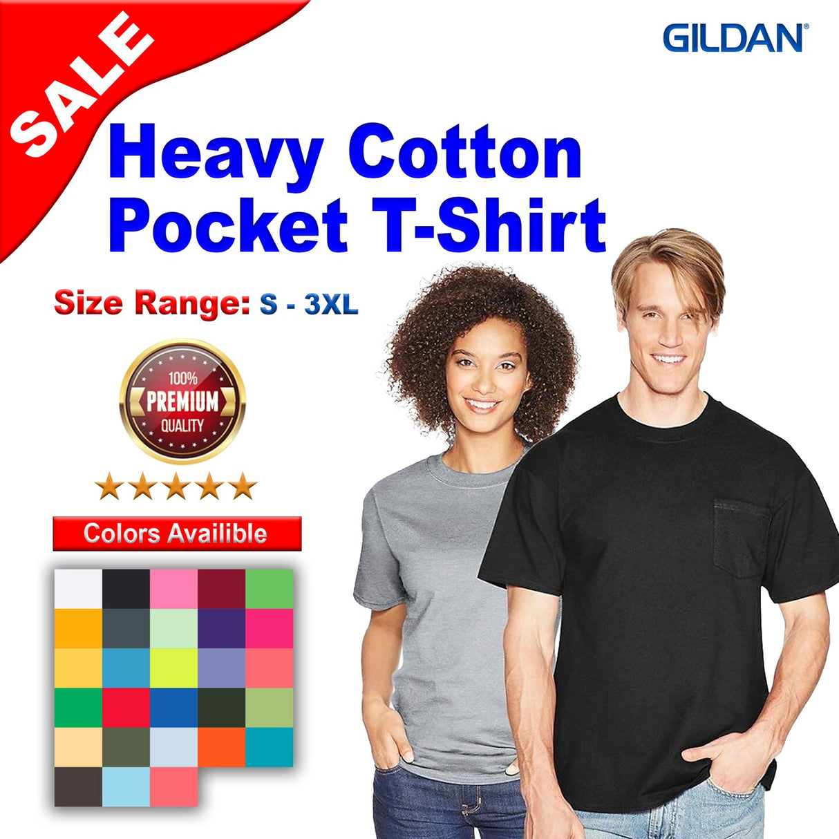 Gildan® Heavy Cotton Crewneck Short Sleeve T-Shirt