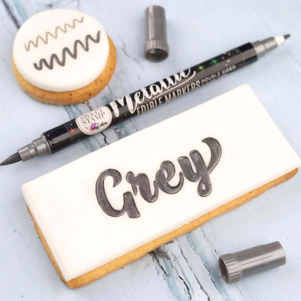 Sweet Stamp Grey Metallic Edible Markers