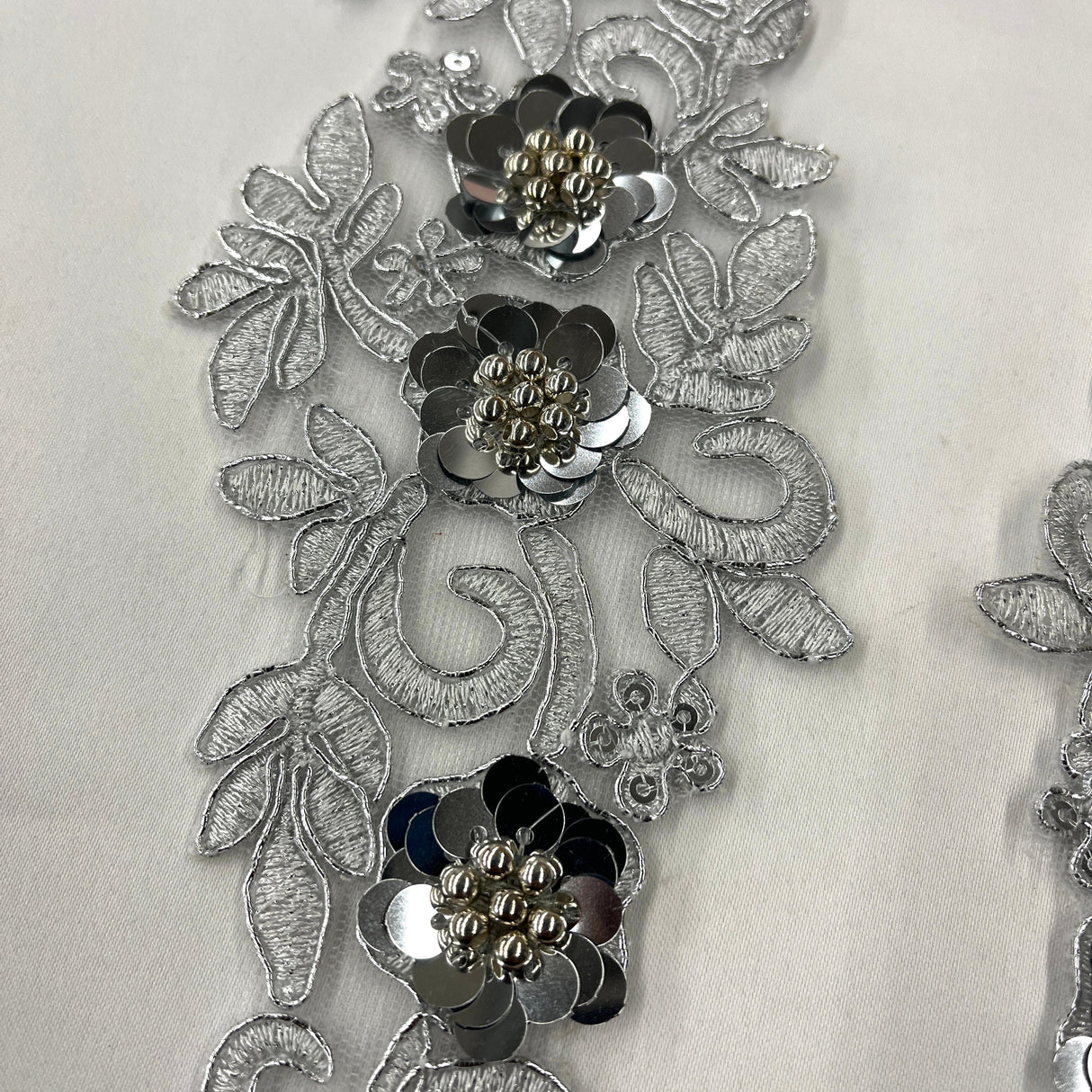 Beaded Floral Lace Applique