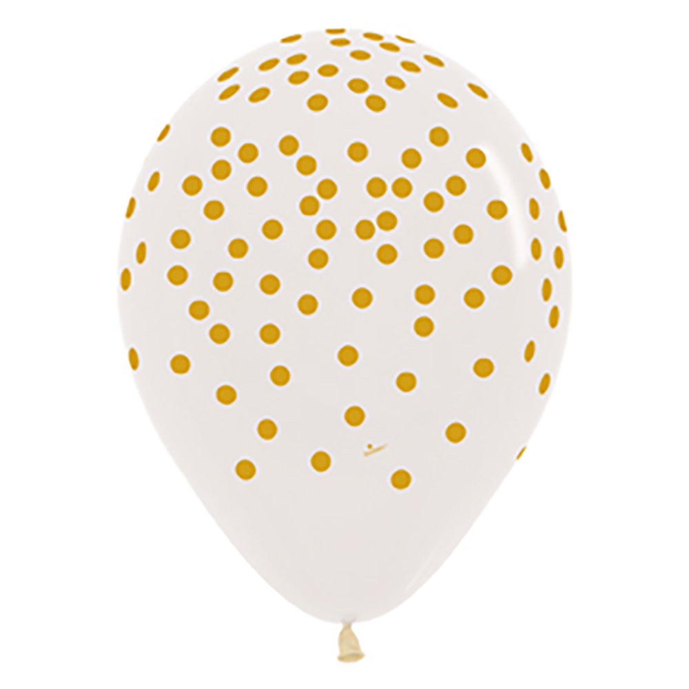 Latex Balloons Crystal Clear Gold Confetti Print