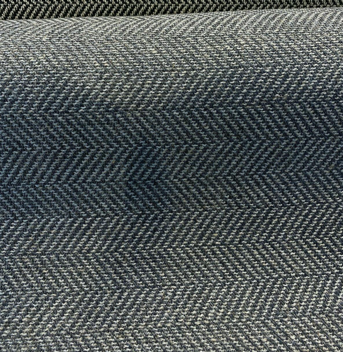 Native Herringbone Chenille Upholstery Fabric - Flannel Gray And Charcoal Herringbone, 56" Width, 2.4" Vertical Repeat (1 Yard)