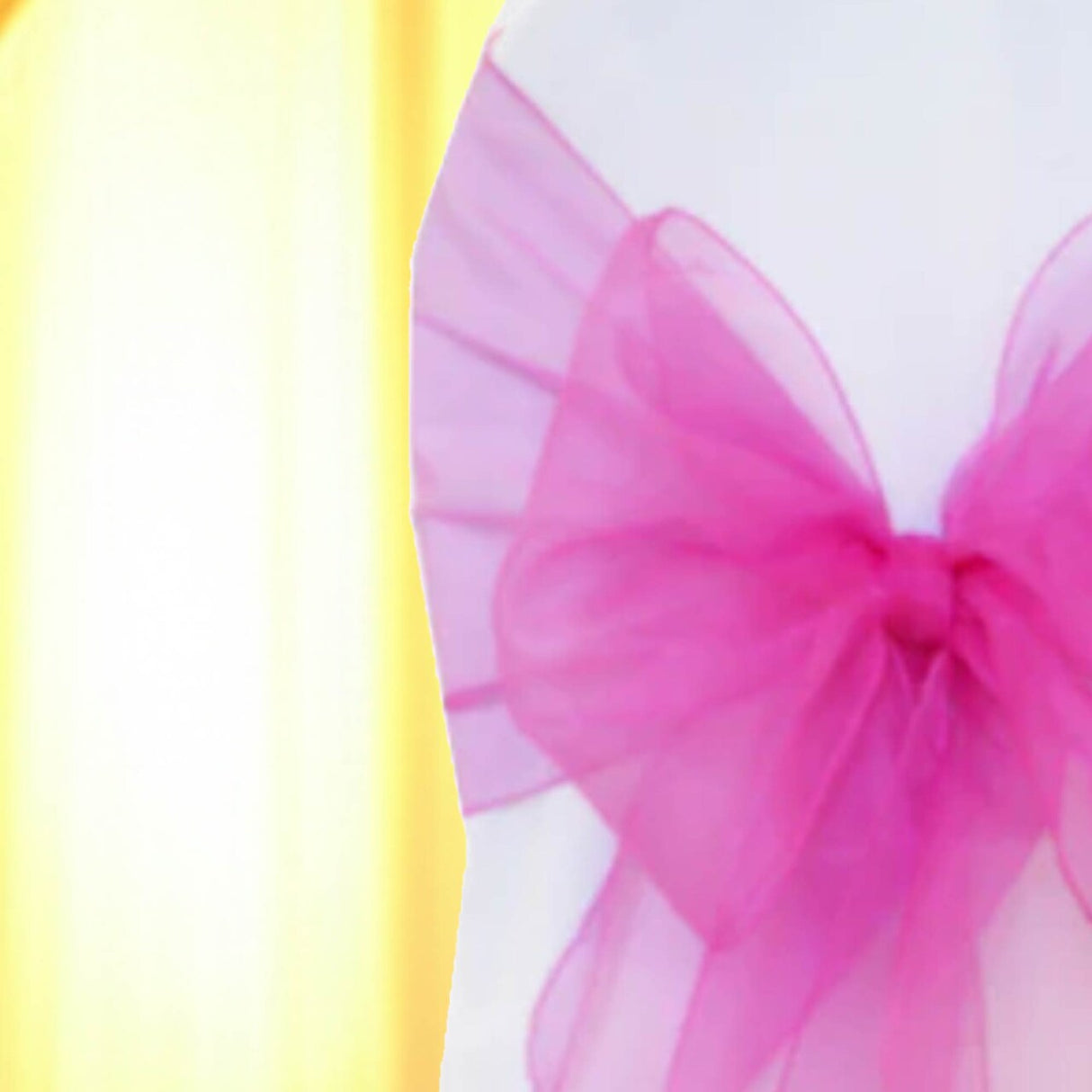 10 Pieces Angle End Organza Chair Sashes 12 by 116 inches Magenta Or Azalea