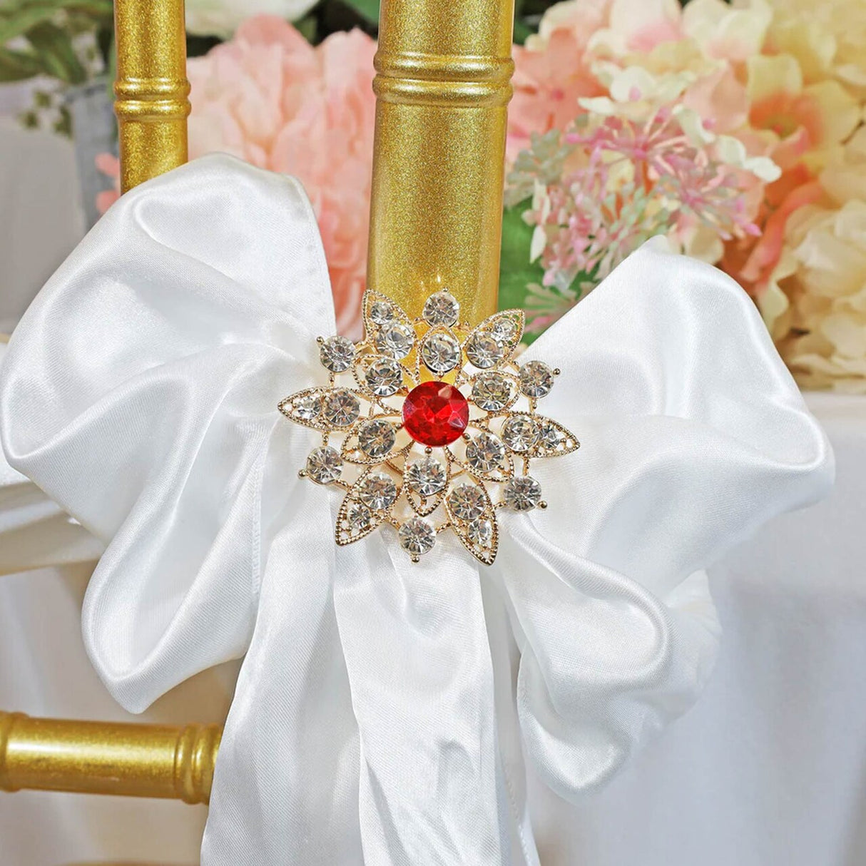 1 Piece North Star Rhinestone Chair Band Buckle Silver Metal Accent 2 Inch Width