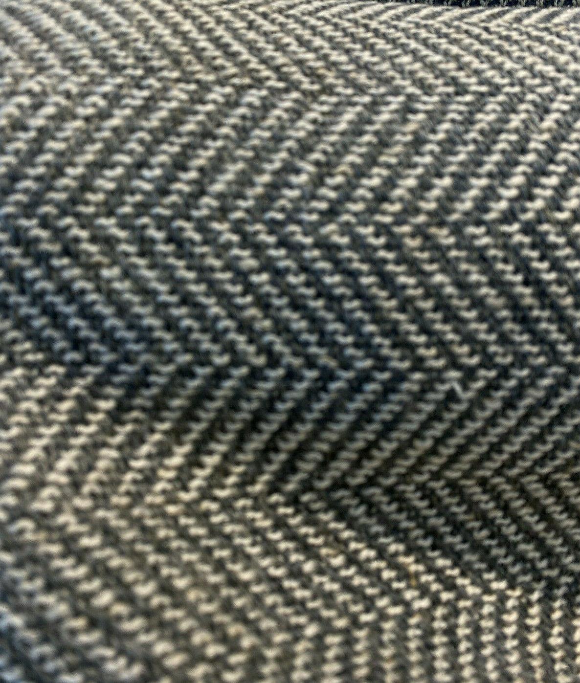 Native Herringbone Chenille Upholstery Fabric - Gray Slate Beige Herringbone, 56" Width (1 Yard)