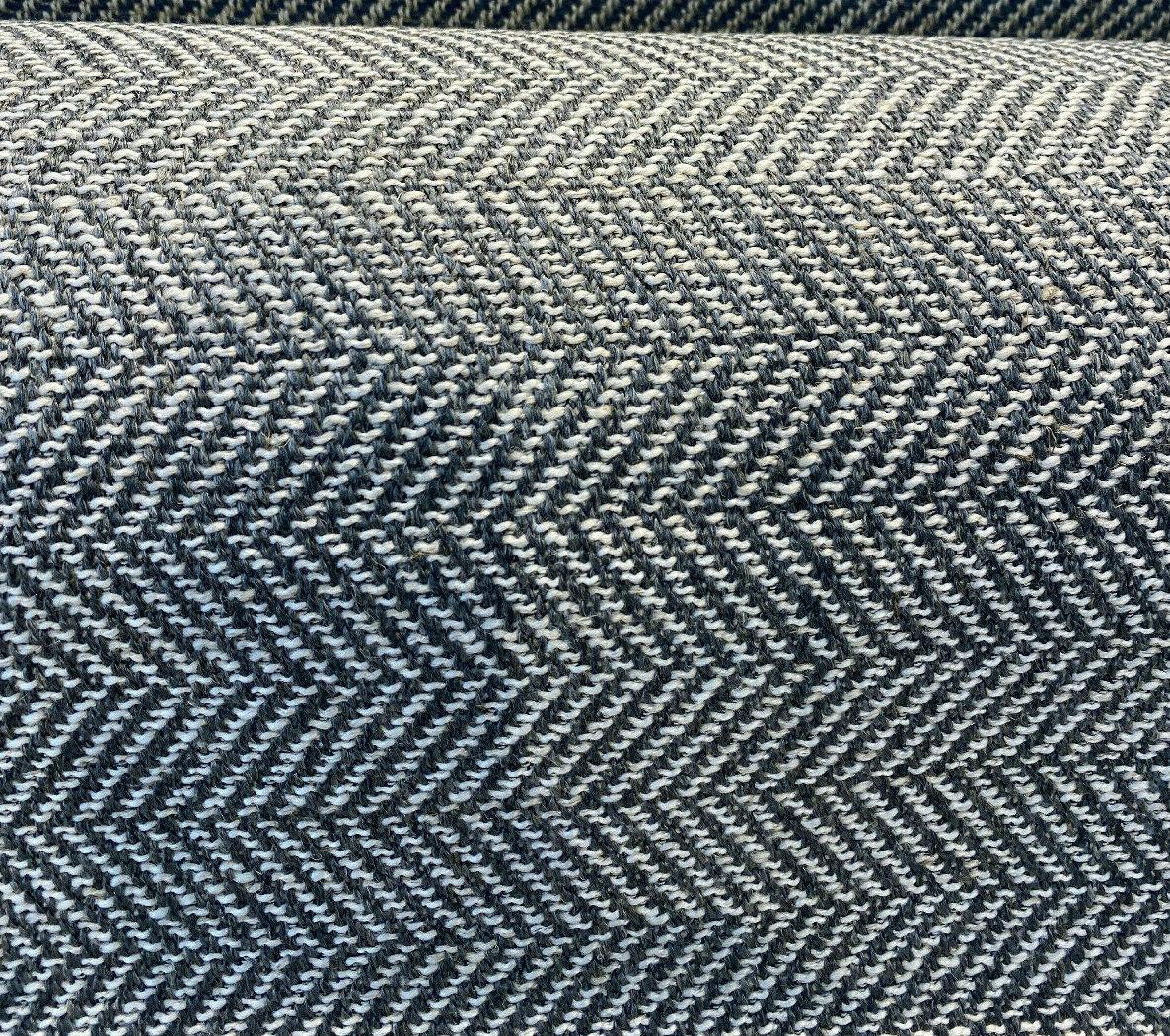 Native Herringbone Chenille Upholstery Fabric - Gray Slate Beige Herringbone, 56" Width (1 Yard)