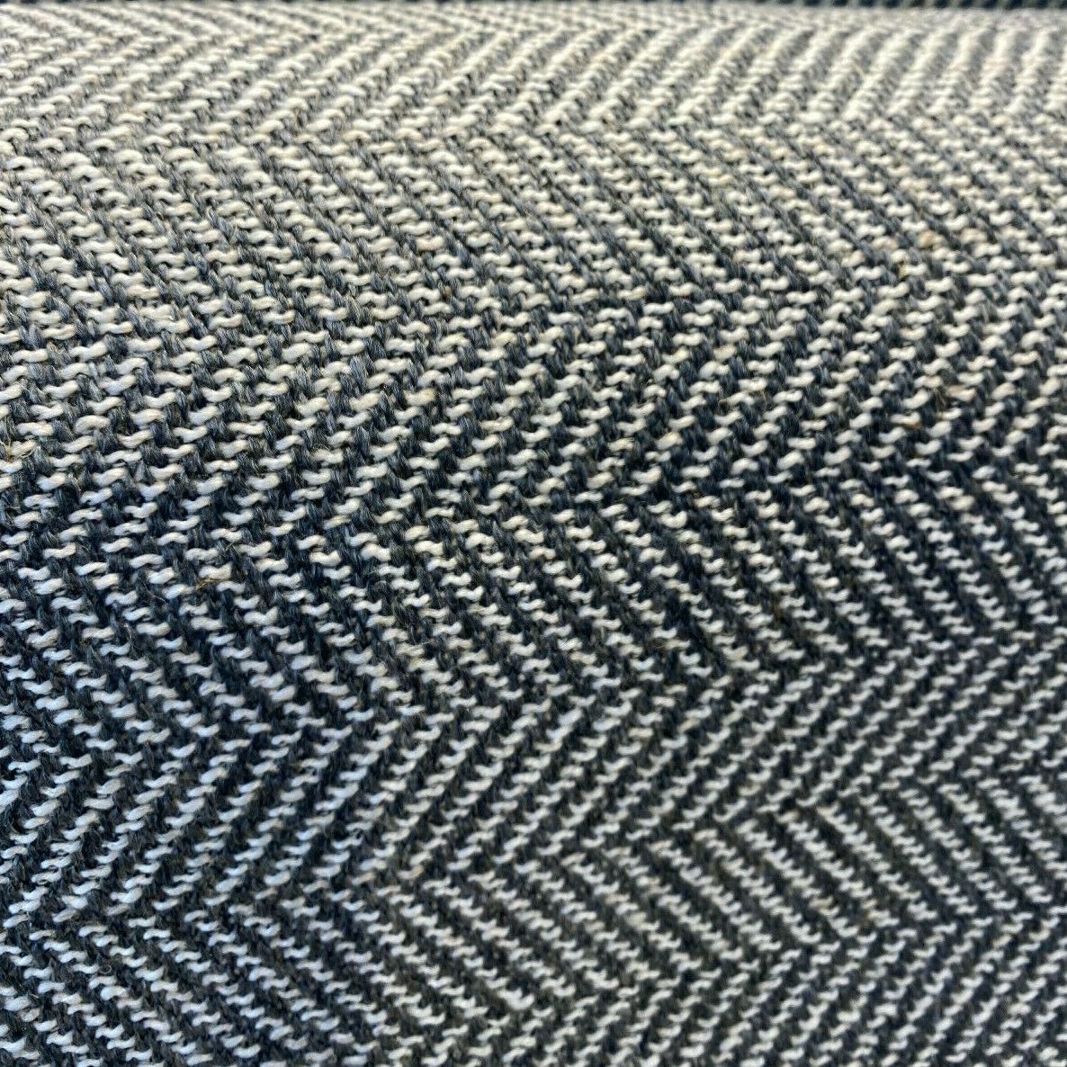 Native Herringbone Chenille Upholstery Fabric - Gray Slate Beige Herringbone, 56" Width (1 Yard)