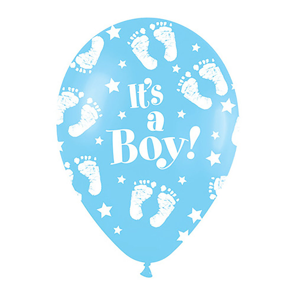 Latex Balloons Baby Boy Footprint 11 Inch