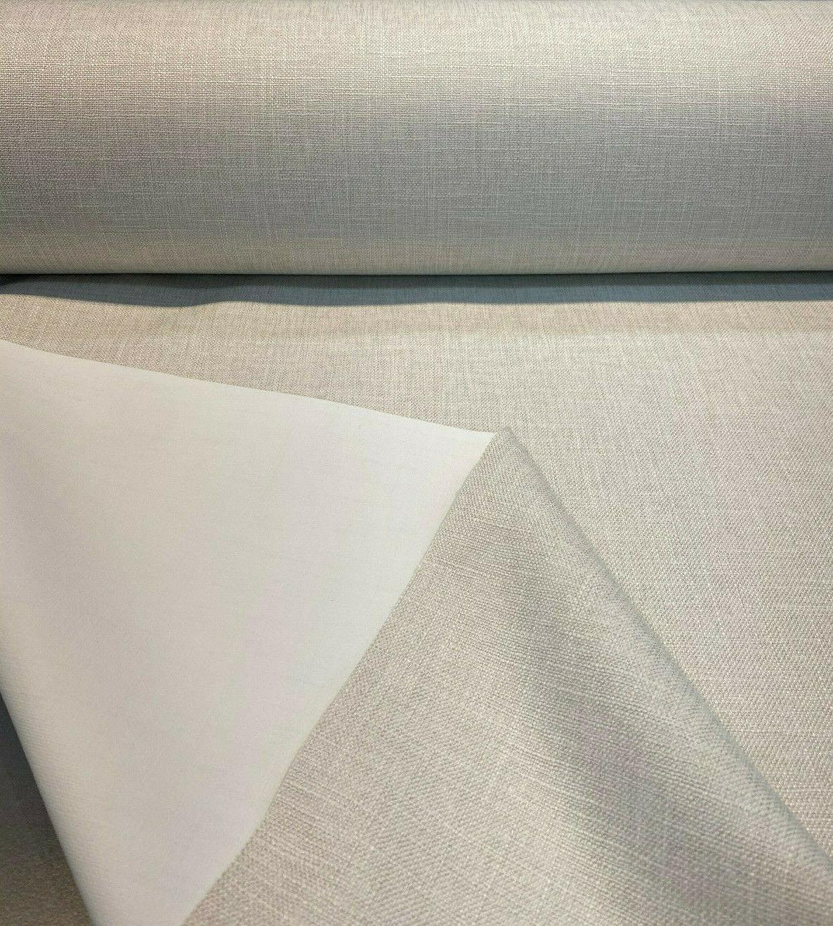 Motion Linen Blackout Polyester Fabric - Shell Beige, 55" Width (1 Yard)