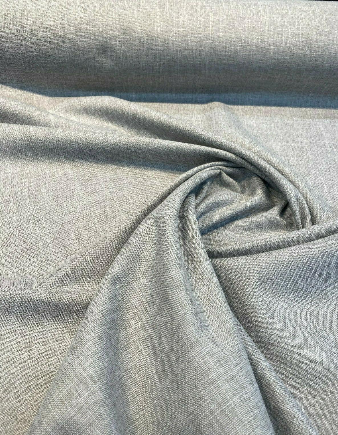 Motion Linen Blackout Polyester Fabric - Stone Gray, 55" Width (1 Yard)