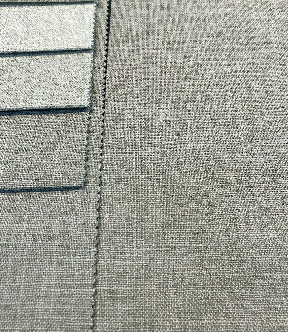 Motion Linen Blackout Polyester Fabric - Stone Gray, 55" Width (1 Yard)
