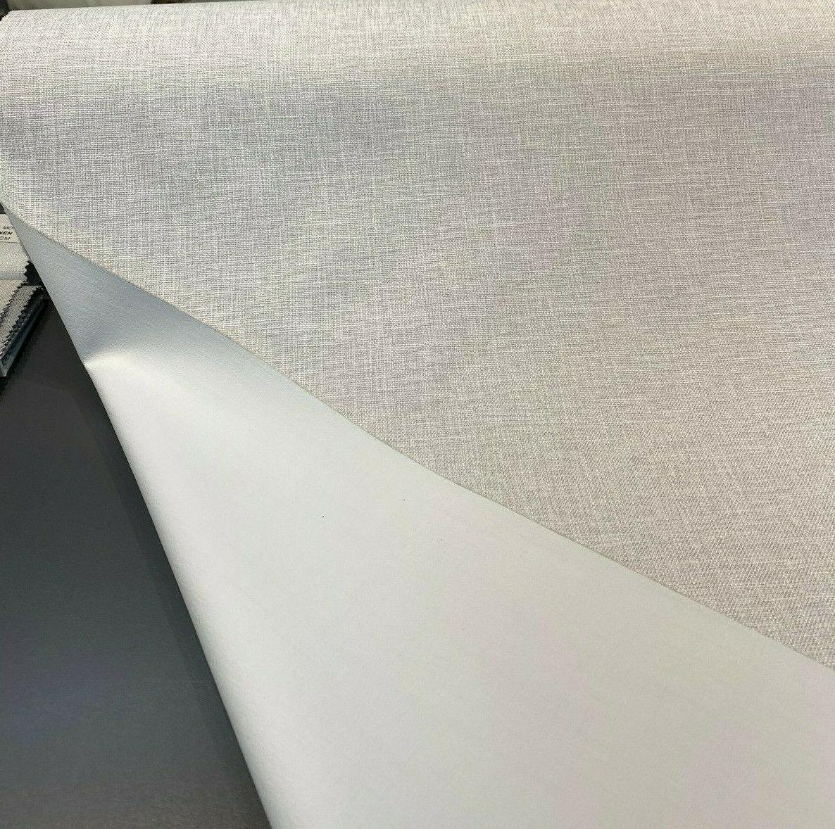 Motion Linen Blackout Polyester Fabric - Pebble Pumice White Gray Blend, 55" Length (1 Yard)