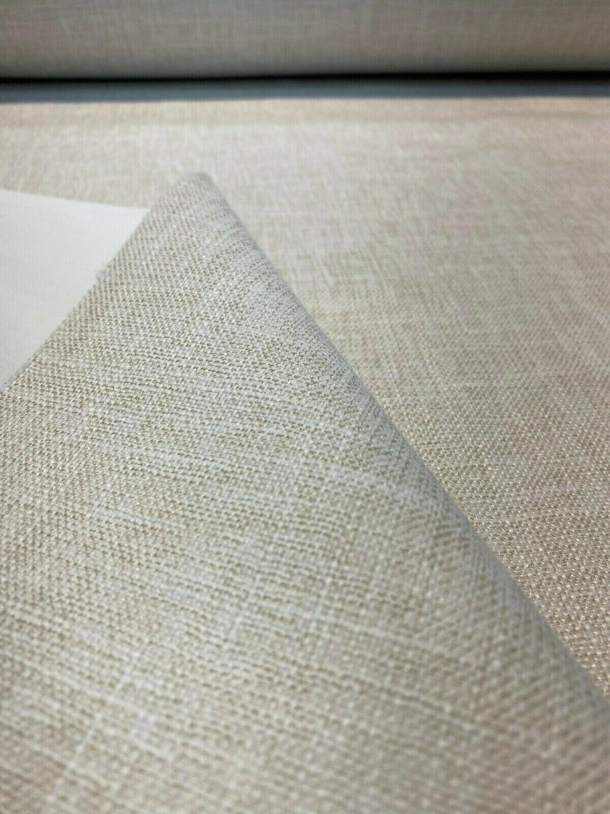 Motion Linen Blackout Polyester Fabric - Pebble Husk Cream, 55" Width (1 Yard)