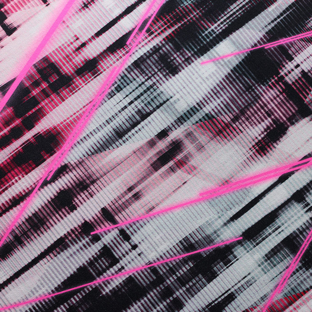 BZ Digital Maxxi Nylon Spandex Fabric - Black-Orange, Black-Pink, Black-Green, Geometric, Abstract, Line Prints, 60" Width (1 Yard)