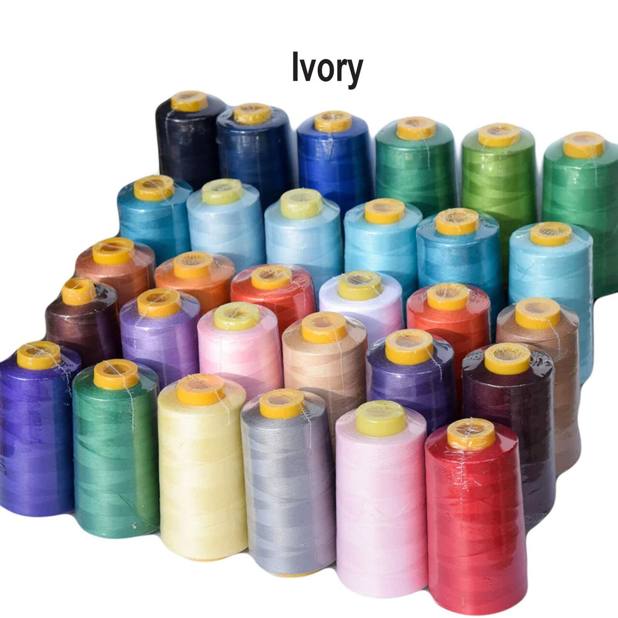 Ivory Polyester Sewing Thread 6000 Yards Versatile for Machine, Serger, Quilting & Crafts
