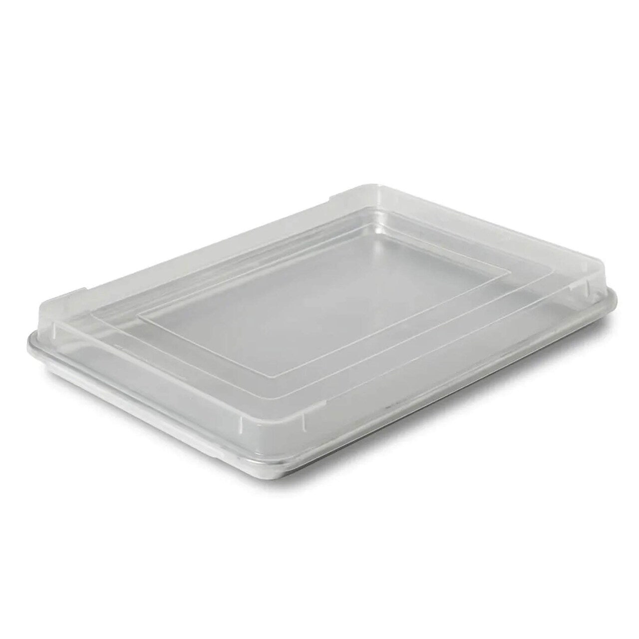 18" x 13" x 1" Half Size Sheet Pan Cover Clear Polypropylene Snap On Airtight Lid