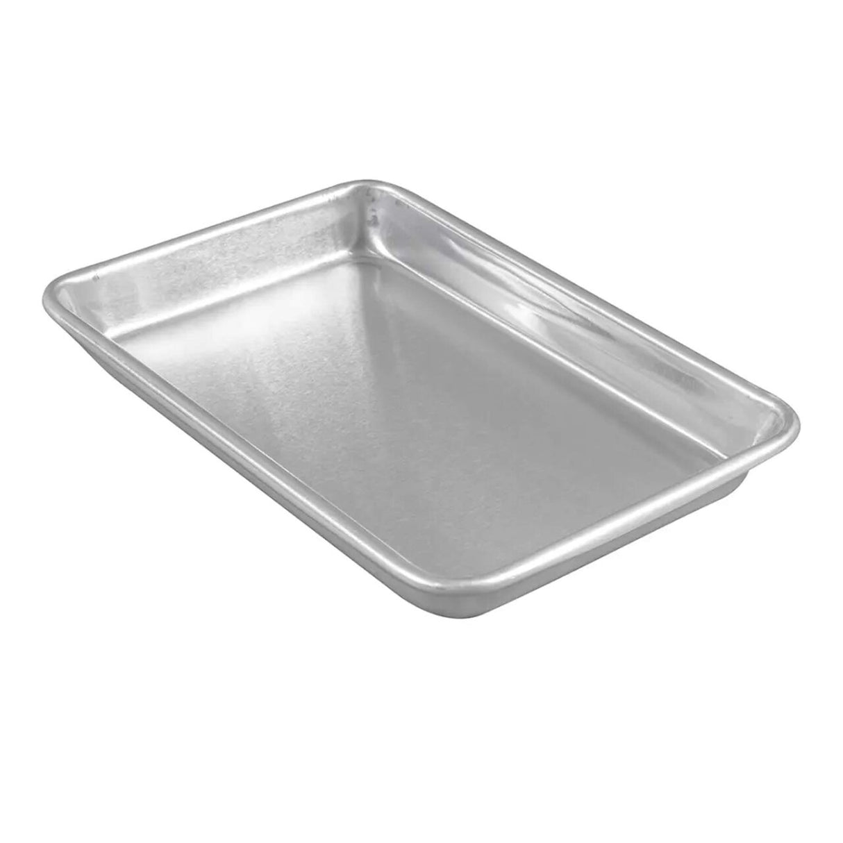 9.5" x 6.5" Eighth Size Sheet Pan 16 Gauge Aluminum Open Bead Bakeware