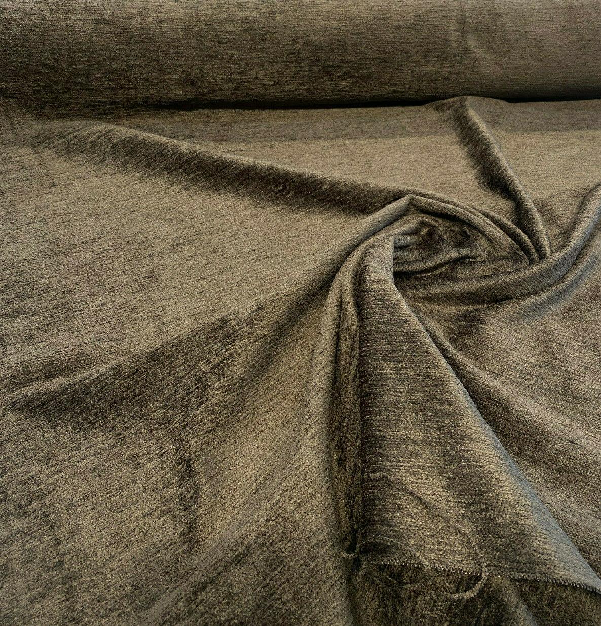 Soft Cuddle Chenille Acrylic Polyester Fabric - Espresso Brown Cuddle Pattern, 54" Width (1 Yard)