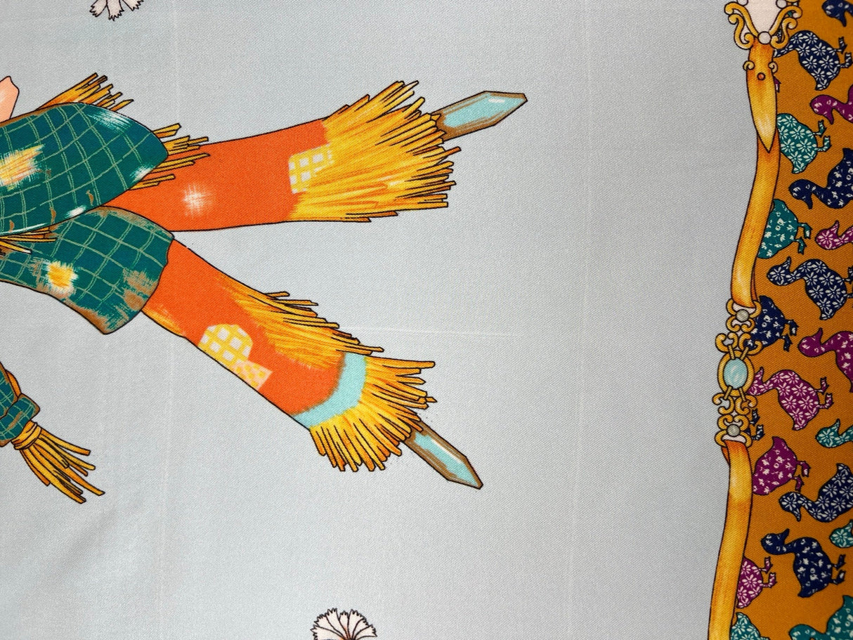 Polyester Sateen Printed Yellow Shades
