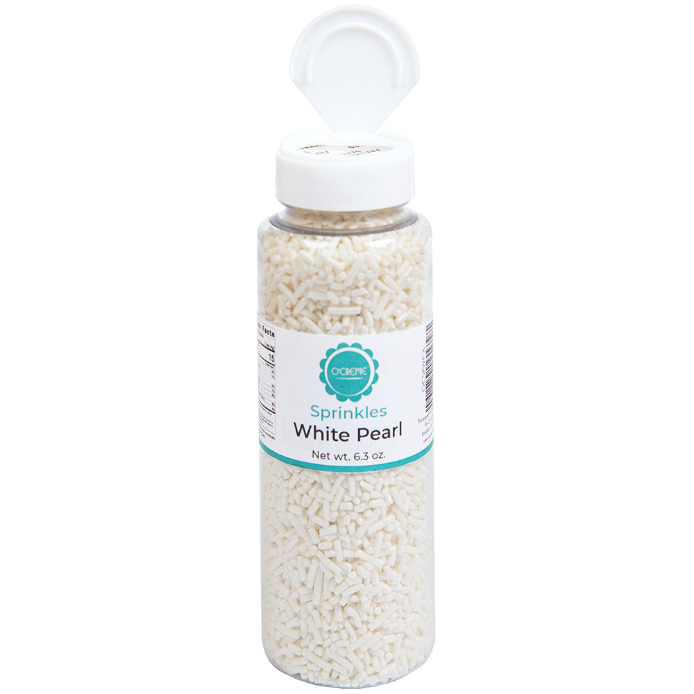 O'Creme White Pearl Sprinkles, 6.3 oz.