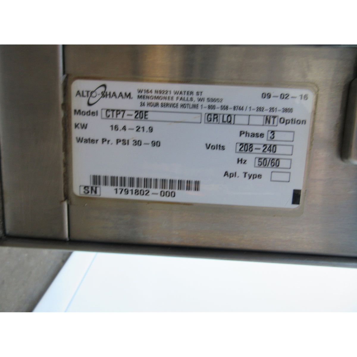 Alto Shaam CTP7-20E Electric Combi Oven, Used Excellent Condition