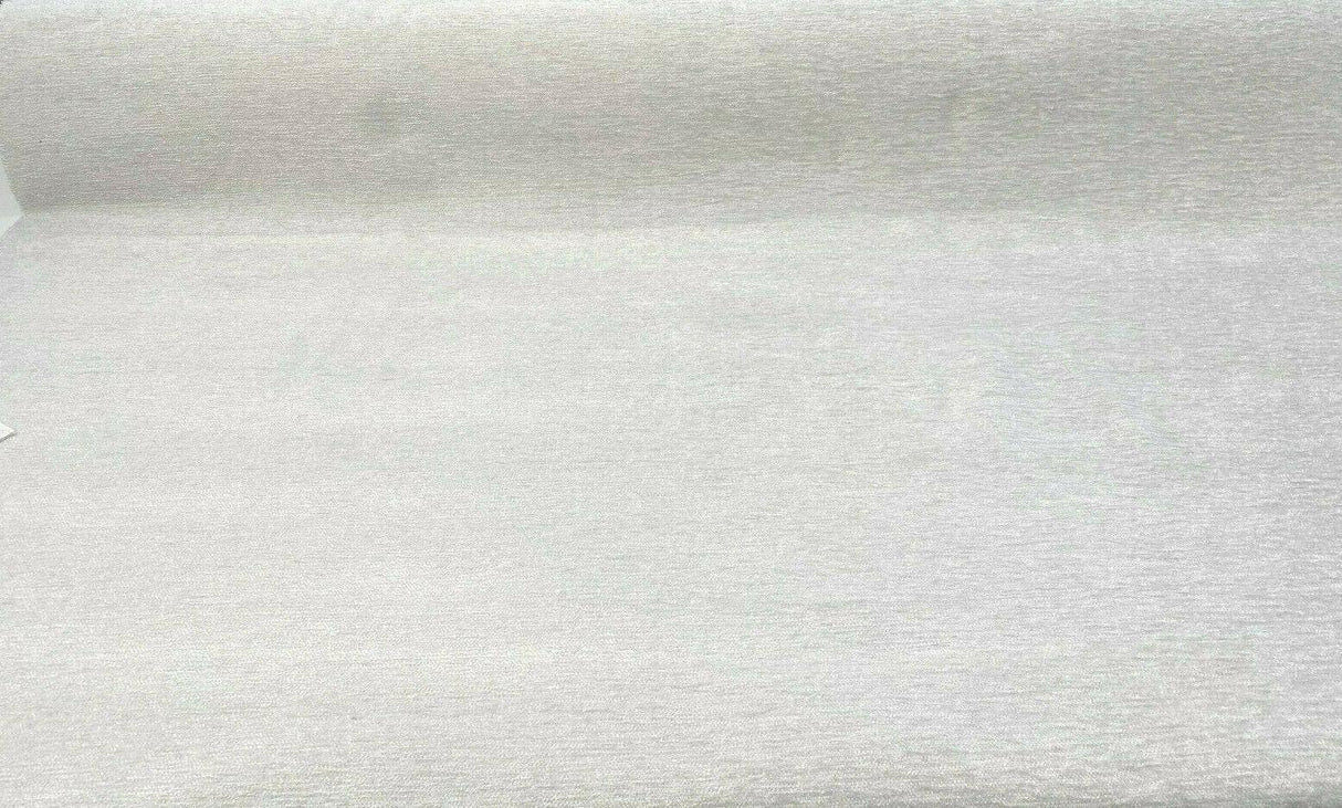 Soft Cuddle Chenille Acrylic Polyester Fabric - Optic White Cuddle Pattern, 54" Width (1 Yard)