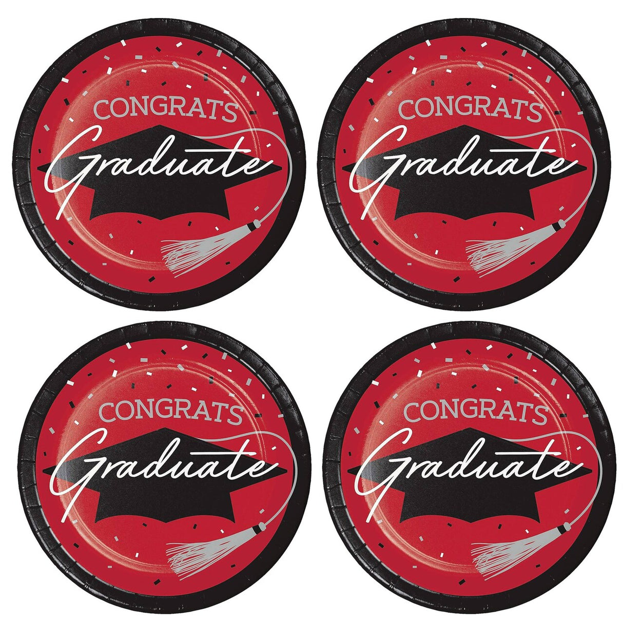 Creative Converting School Spirit Red Graduation Dinner Plates – 54ct