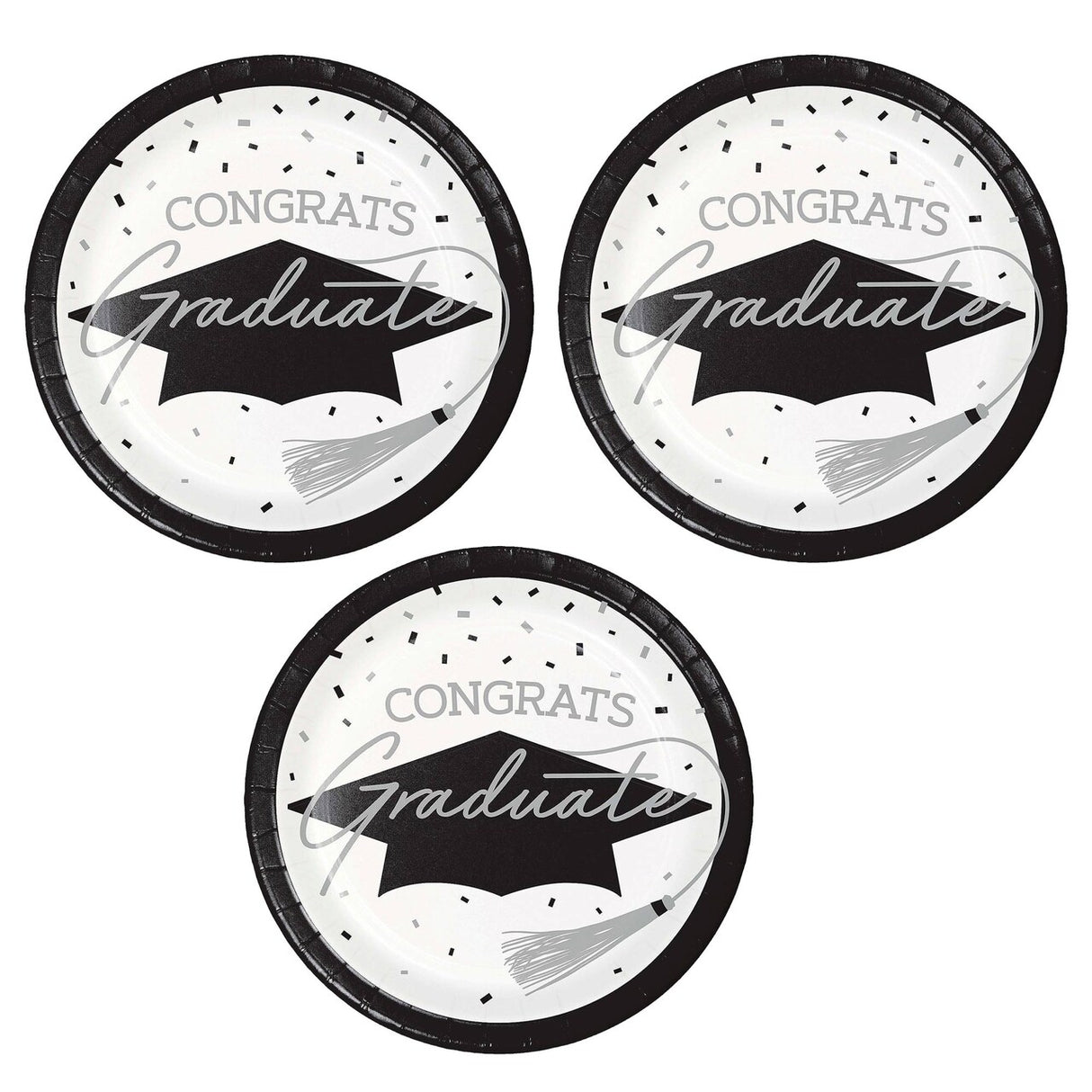 Creative Converting School Spirit White Graduation Dinner Plates – 54ct
