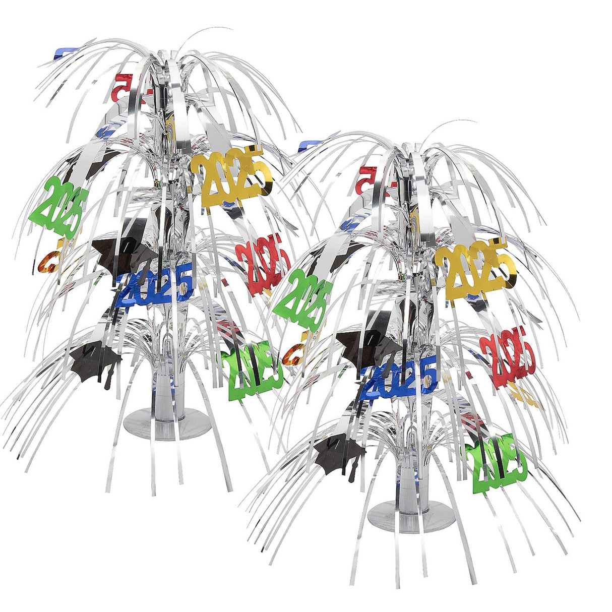 3" x 18" Graduation Class of 2025 Silver Foil Tabletop Fountain