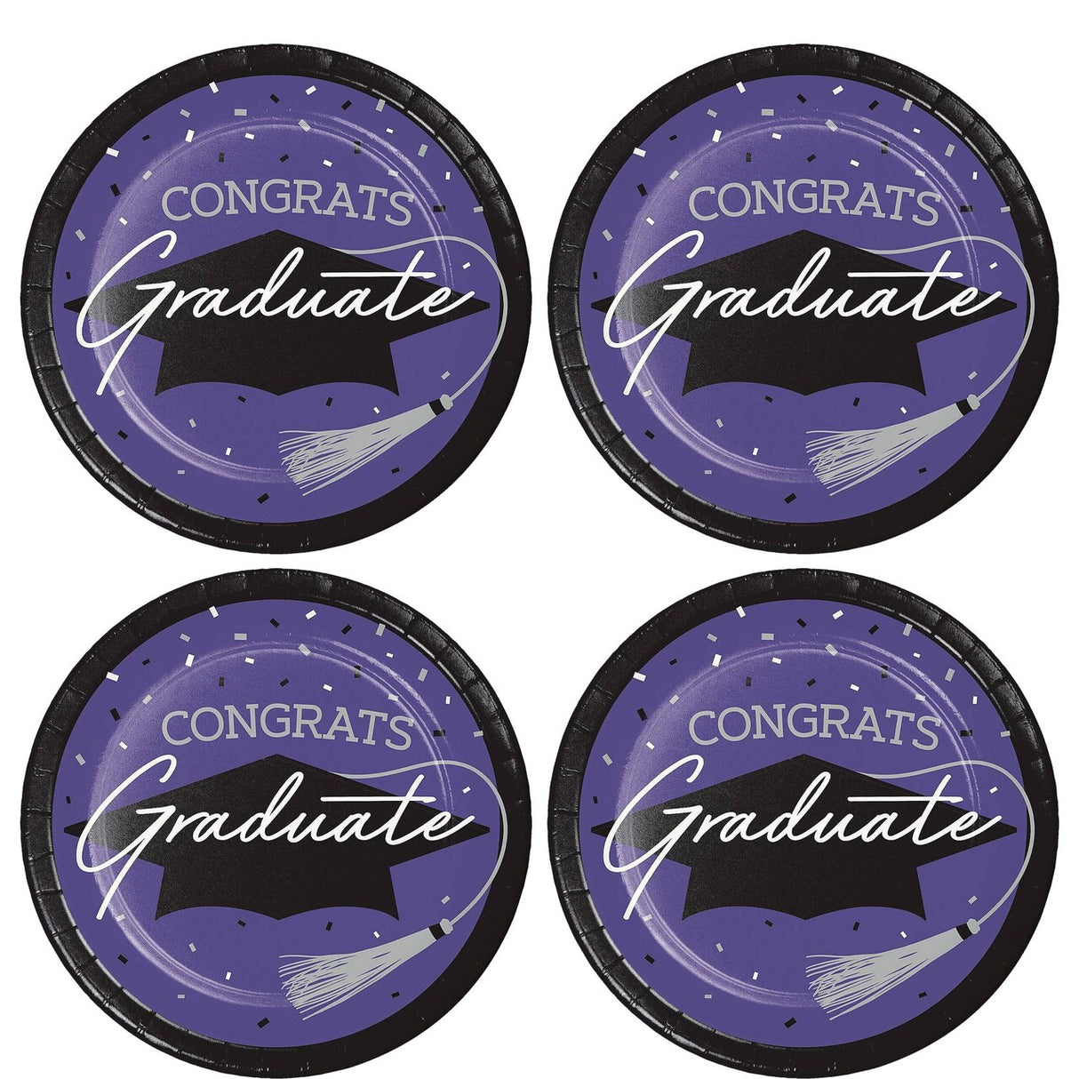 Creative Converting School Spirit Purple Graduation Dessert Plates – 54ct