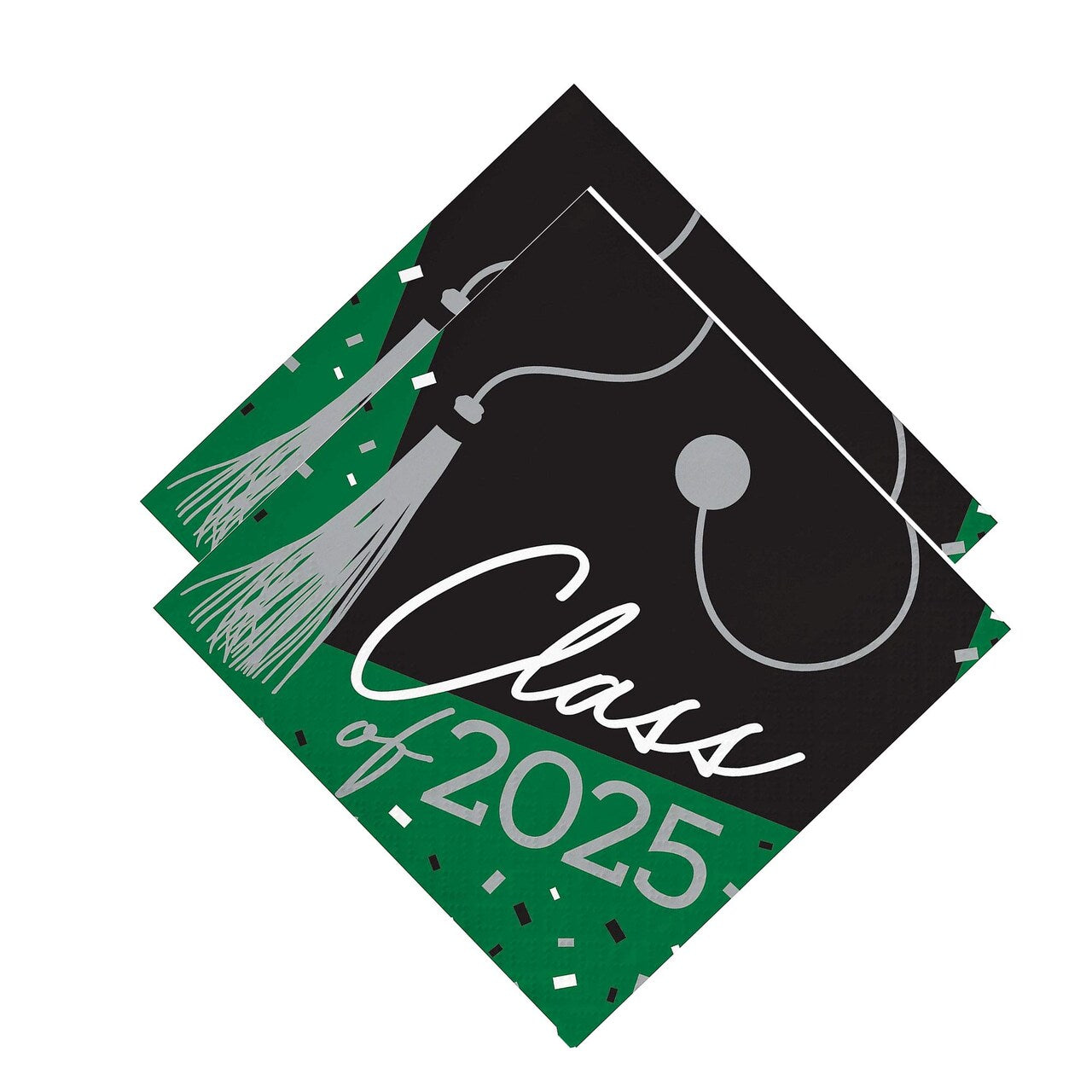 Creative Converting School Spirit Green 'Class of 2025' Beverage Napkins – 108 Count