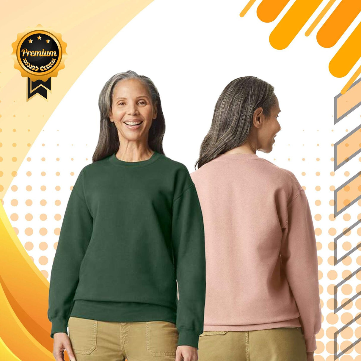 Gildan® Unisex Softstyle Midweight Crewneck Long Sleeve Sweatshirt