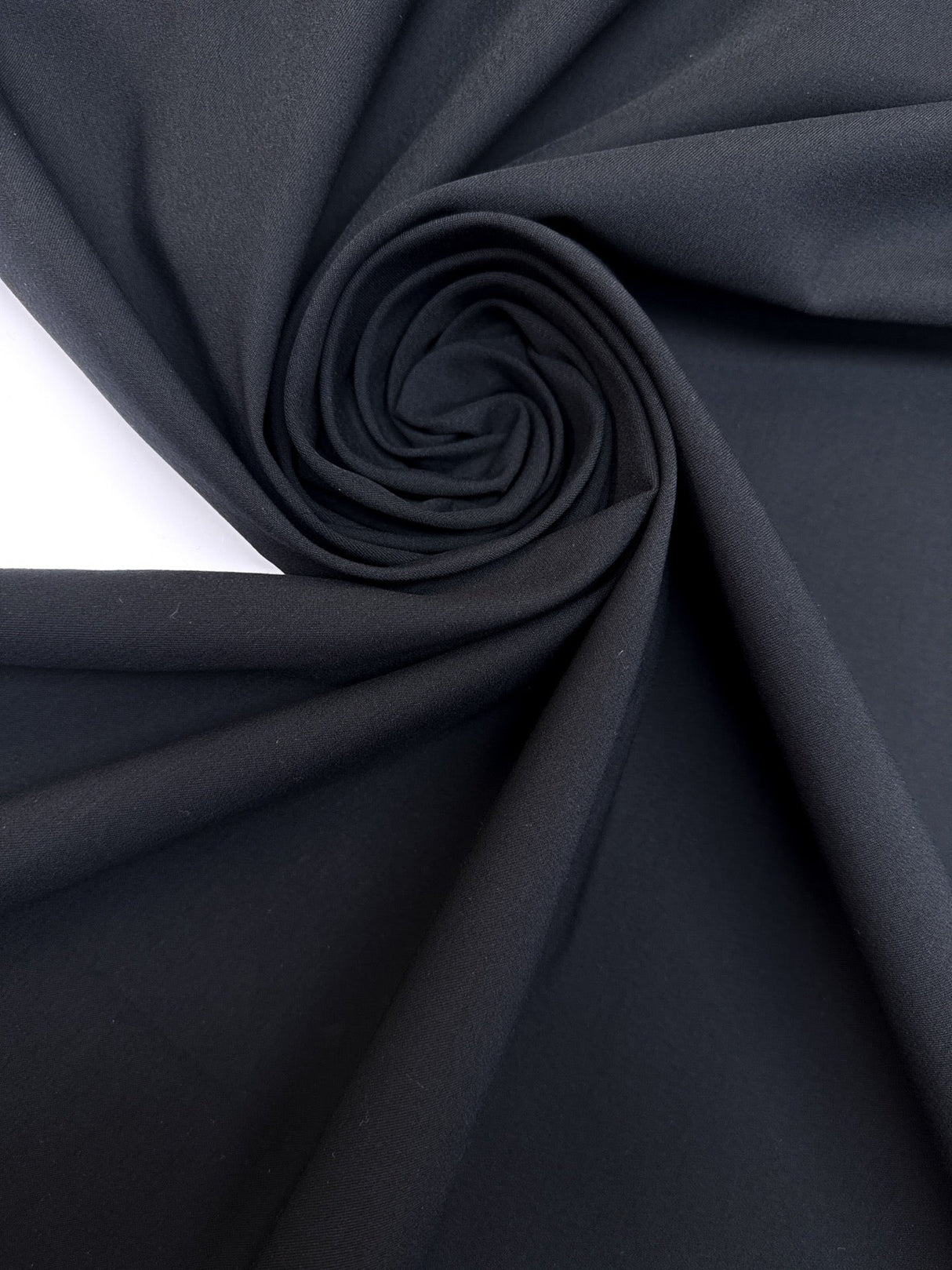 Black Cotton Polyester Elastane Woven