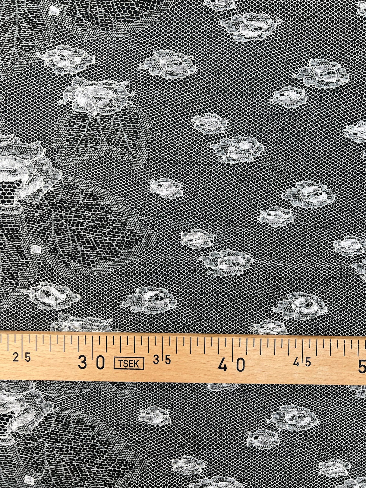 Viscose Cotton Lace Floral White