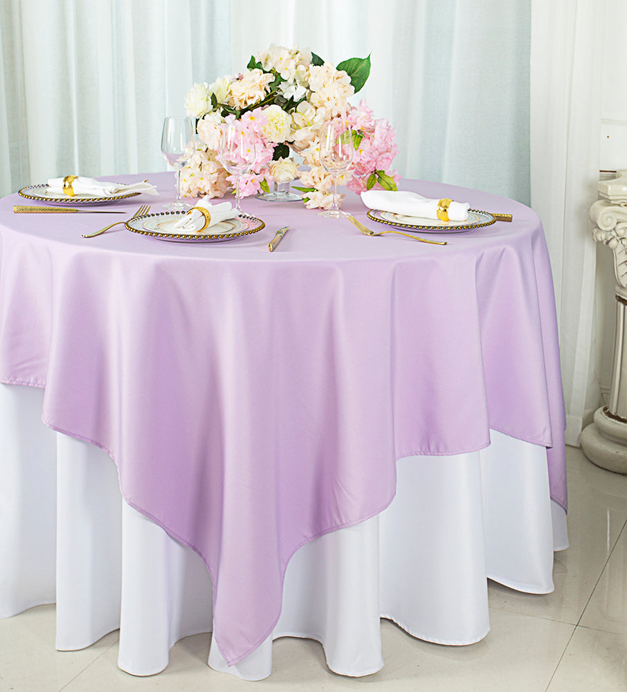 Square Polyester Table Overlay 54x54 Lavender