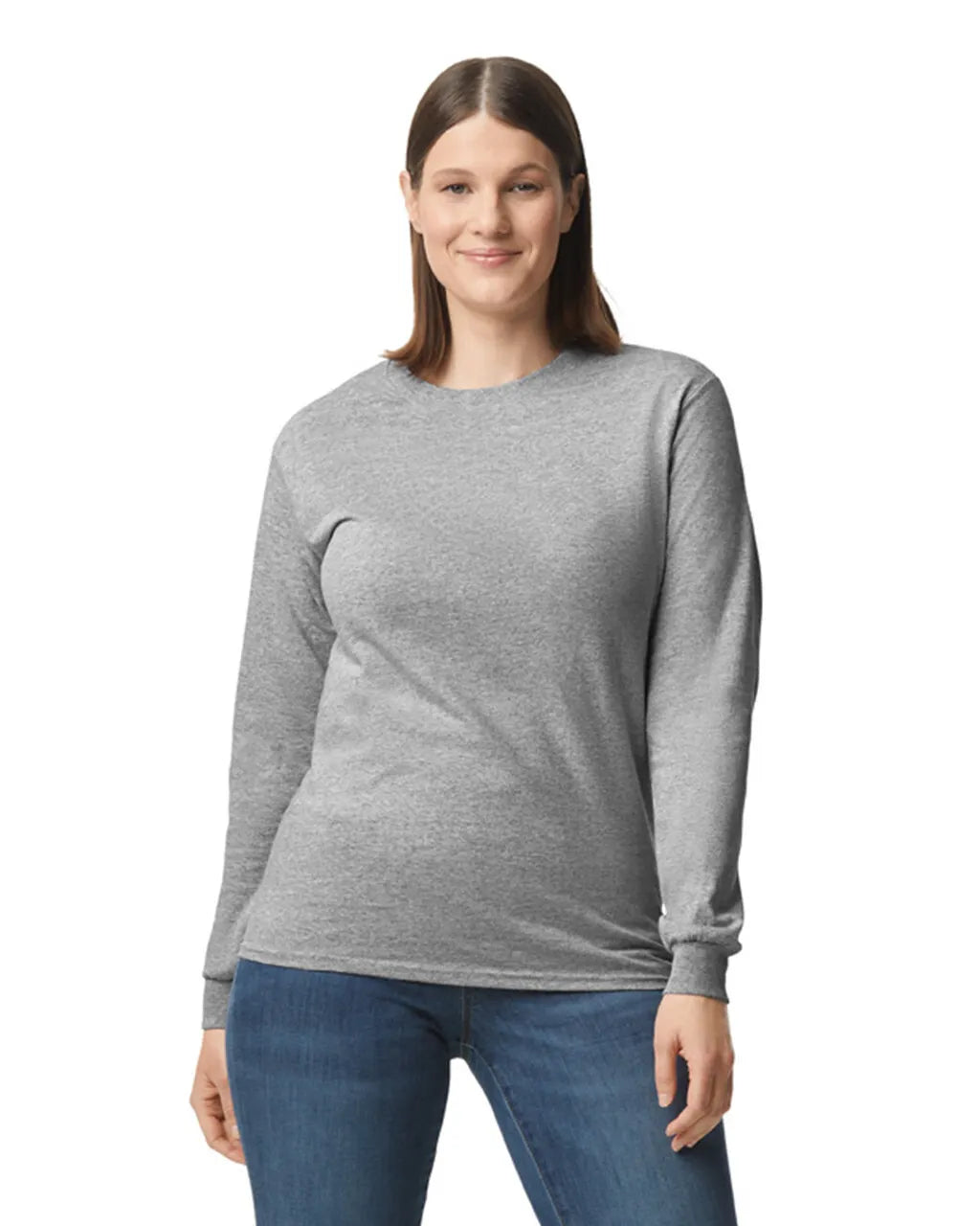 Gildan 5400 Long Sleeve Cotton Fabric - Sport Grey, Classic Fit, Rib Cuffs (1 Piece)