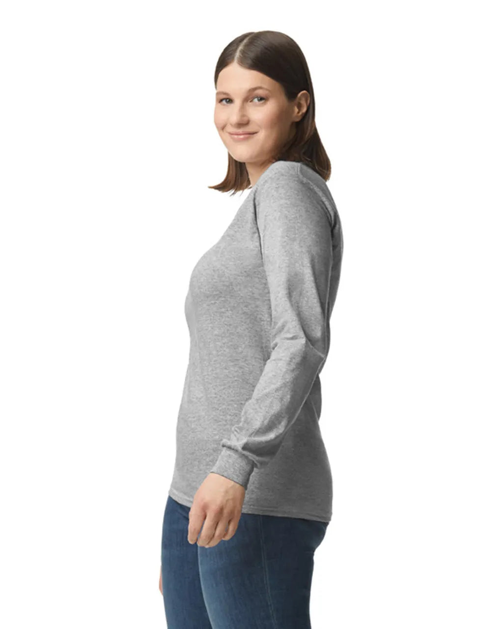 Gildan 5400 Long Sleeve Cotton Fabric - Sport Grey, Classic Fit, Rib Cuffs (1 Piece)