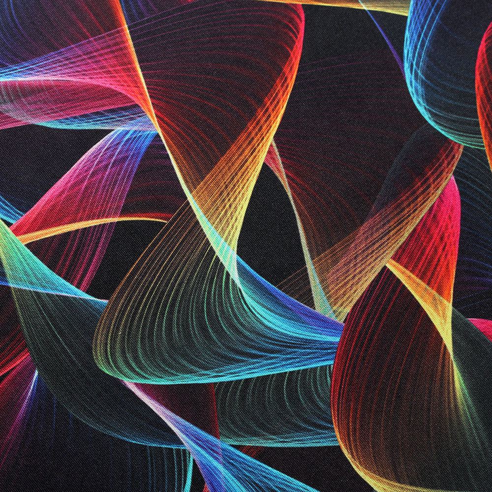 BZ Digital Maxxi Nylon Spandex Fabric - Black-Orange, Black-Pink, Black-Green, Geometric, Abstract, Line Prints, 60" Width (1 Yard)